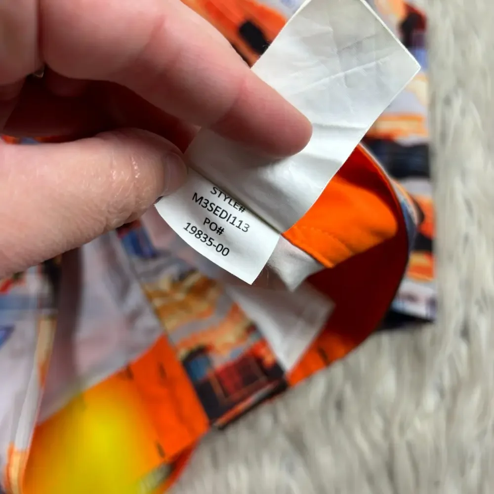 Prana‎ Men's 38 Orange Multi Printed Sediment Board Shorts Swim